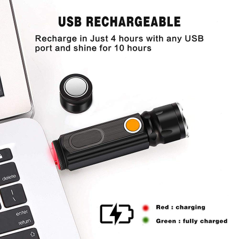 Illustration for article titled (Up To 45% Off) Sngg Super Bright Tactical Flashlight,LED Flashlight with COB Light,USB Rechargeable at only $8.24 with free shipping